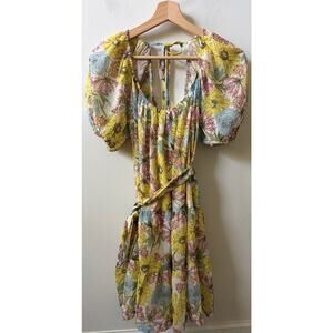 FLYING TOMATO puff sleeve flower dress size medium